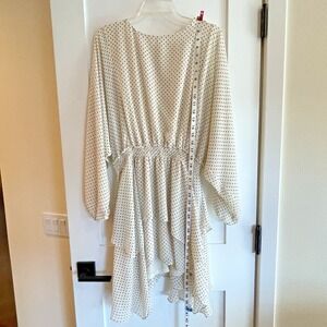 Favlux Womens Dress Large White Black Polka Dots Wedding Baby Shower‎ Date GNO